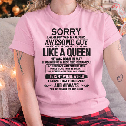 May - Sorry I am already taken by a freaking awesome guy - Gift for Wife From Husband - Virgo05 (SKU08-25-05)