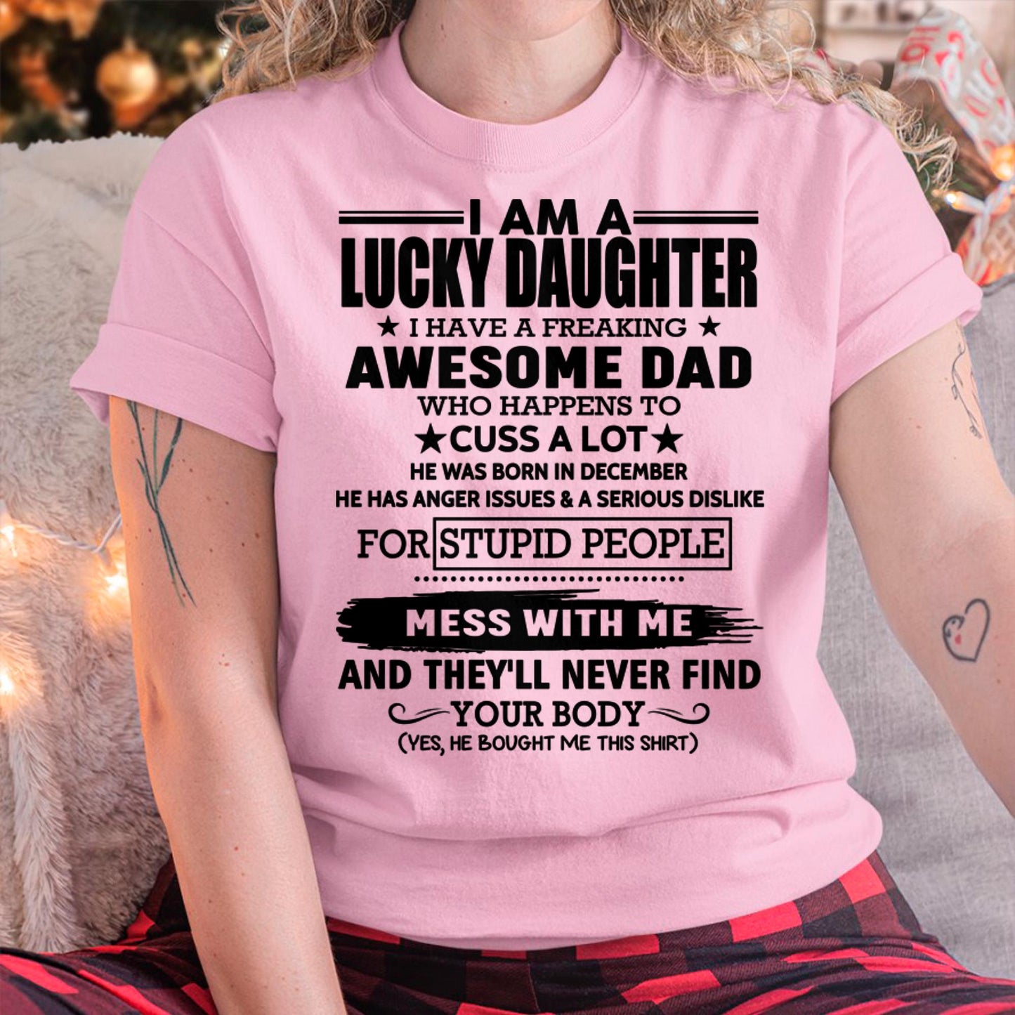 December - I'm Lucky Daughter - Gift for Daughter from Dad - Virgo12 (SKU-T1406DD-12)