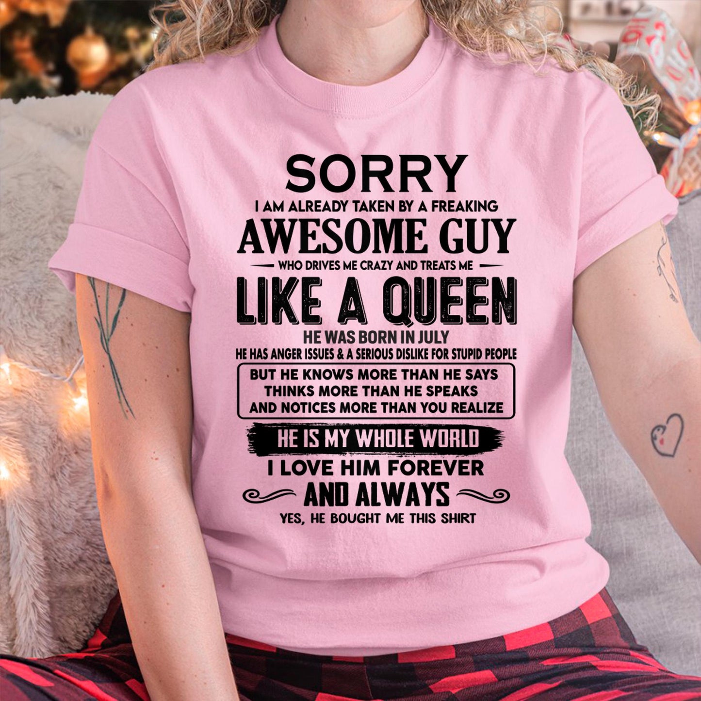 July - Sorry I am already taken by a freaking awesome guy - Gift for Wife From Husband - Virgo07 (SKU-SRG-07)