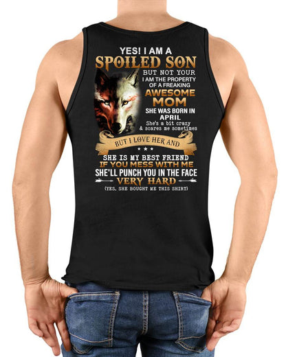 April - Lucky Son of Awesome Mom - Perfect Gift for Son From Mom - virgo04 (SKU10-128-04)
