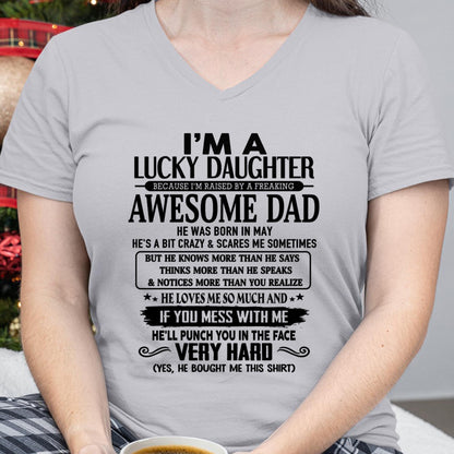May - I'm Lucky Daughter - Gift for Daughter from Dad - Virgo05 (SKU-TLUCKYDD-05)