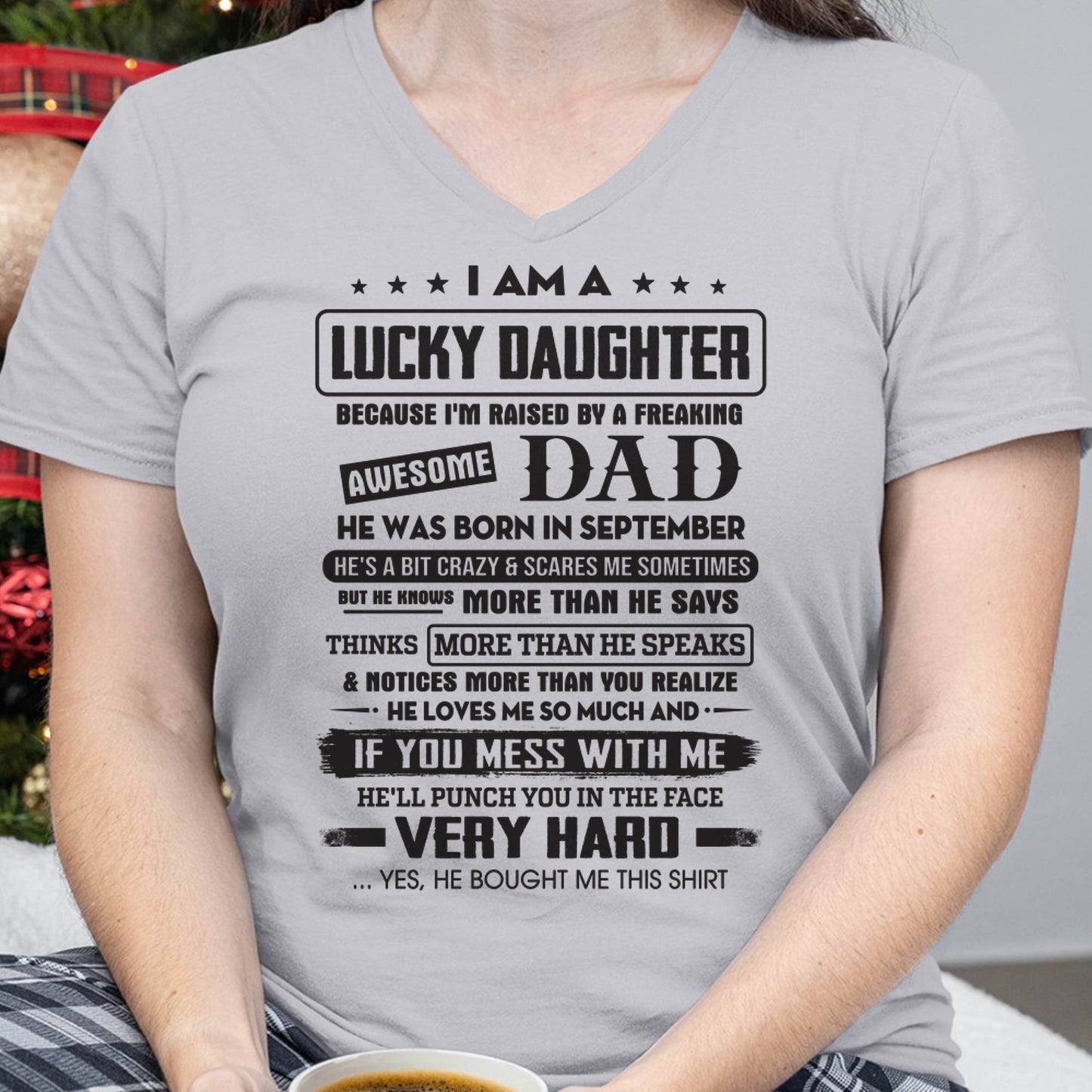 September - Lucky Daughter of Awesome Dad - Perfect Gift For Daughter From Dad - Virgo09 (SKU08-47-09)