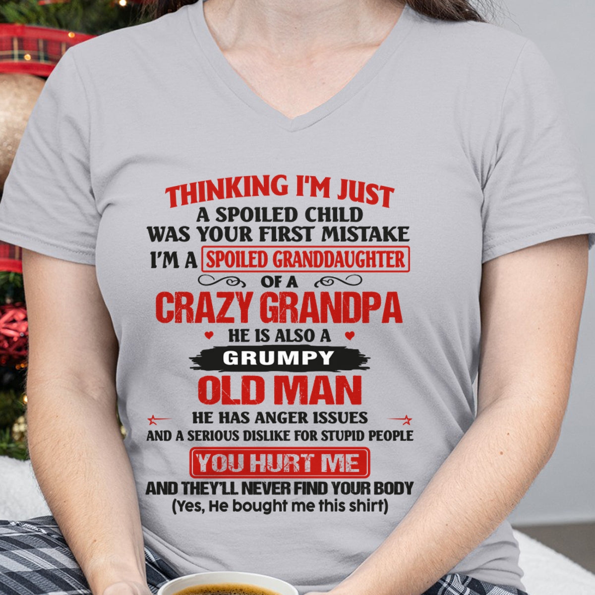 Spoiled Granddaughter of a Crazy Grandpa Shirt – Birthday Gift from Grandpa / Man - virgo00 (SKU12-200-00)